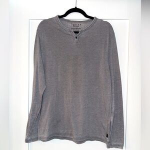 Lucky Brand Men's Gray Long Venice Burnout Henley